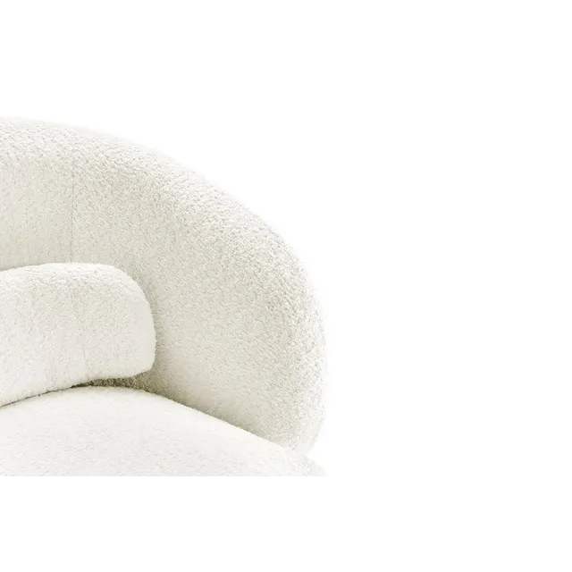 Fauteuil design BOSSA NOVA rotatif 360° – Bouclé blanc moderne et confortable