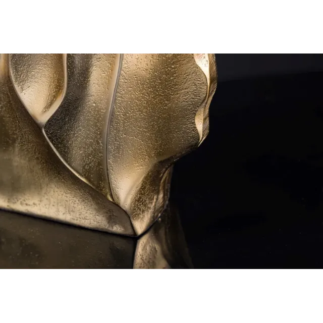 Vase décoratif LIQUID 30 cm – Finition dorée martelée, en métal aluminium, fait main