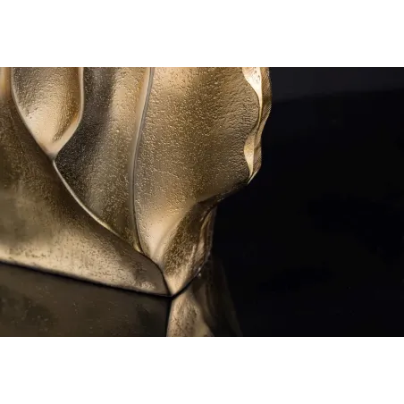 Vase décoratif LIQUID 30 cm – Finition dorée martelée, en métal aluminium, fait main