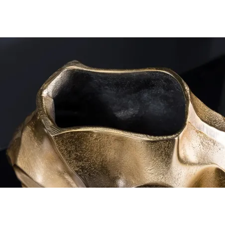 Vase décoratif LIQUID 30 cm – Finition dorée martelée, en métal aluminium, fait main