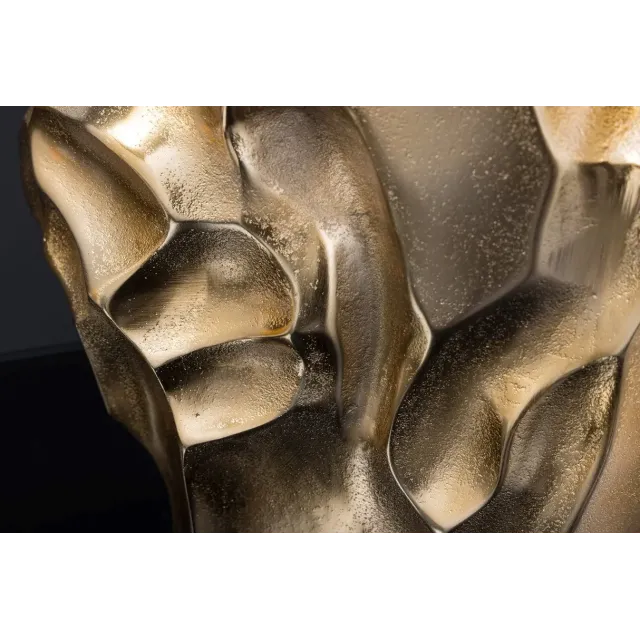 Vase décoratif LIQUID 30 cm – Finition dorée martelée, en métal aluminium, fait main