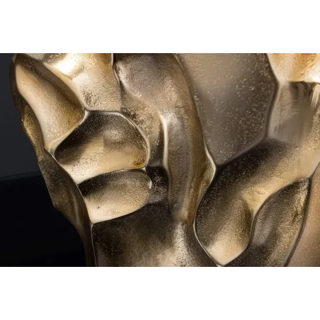 Vase décoratif LIQUID 30 cm – Finition dorée martelée, en métal aluminium, fait main
