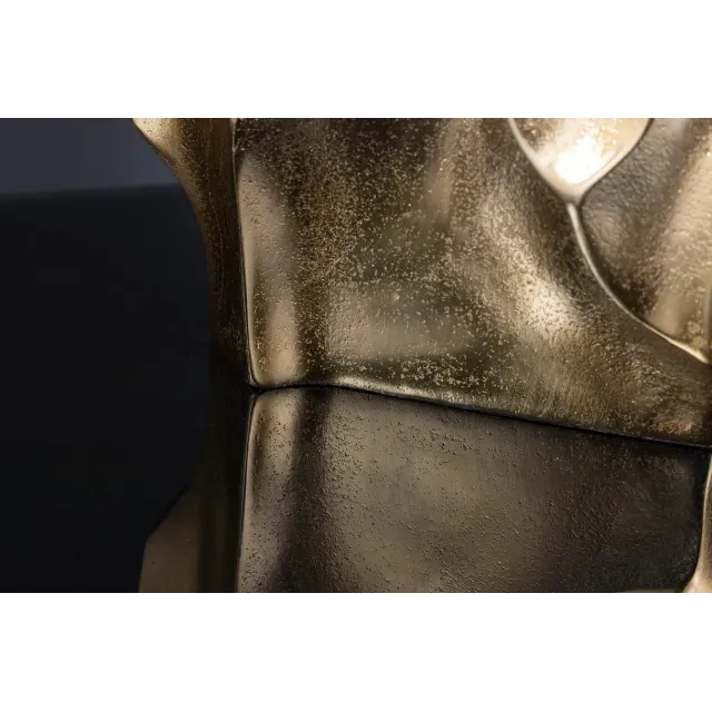 Vase décoratif LIQUID 30 cm – Finition dorée martelée, en métal aluminium, fait main