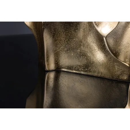 Vase décoratif LIQUID 30 cm – Finition dorée martelée, en métal aluminium, fait main