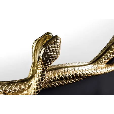 Miroir mural SNAKE XL 85 cm – Design serpent doré en métal sculpté, style luxueux et original