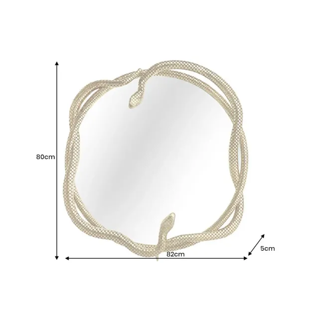 Miroir mural SNAKE XL 85 cm – Design serpent doré en métal sculpté, style luxueux et original Miroir mural SNAKE XL 85 cm – Design serpent doré en métal sculpté, style luxueux et original