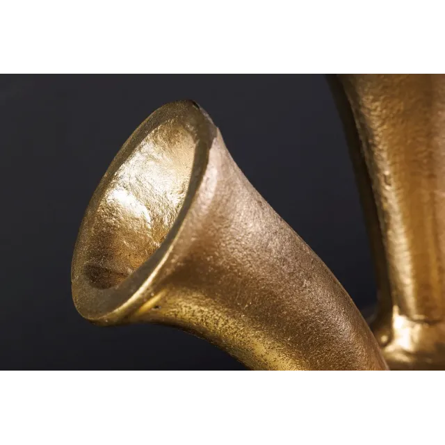 Vase design KIYA 25 cm – Doré, 5 ouvertures, fabrication artisanale en métal aluminium