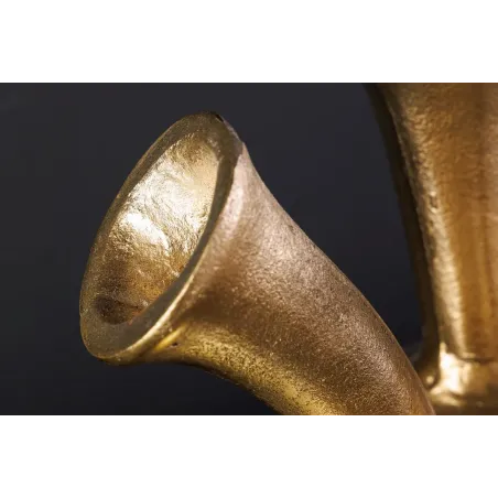 Vase design KIYA 25 cm – Doré, 5 ouvertures, fabrication artisanale en métal aluminium