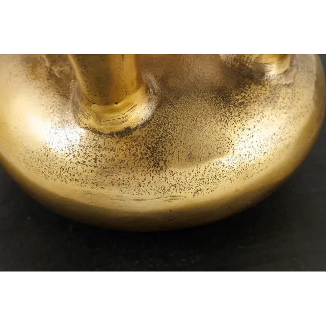 Vase design KIYA 25 cm – Doré, 5 ouvertures, fabrication artisanale en métal aluminium