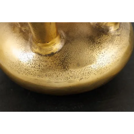 Vase design KIYA 25 cm – Doré, 5 ouvertures, fabrication artisanale en métal aluminium
