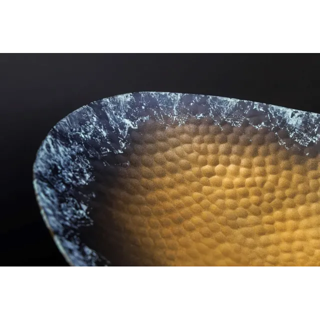 Set de 2 coupelles décoratives ORIENT – Métal doré 45 cm & 36 cm, finition martelée avec patine, fabrication artisanale