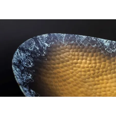 Set de 2 coupelles décoratives ORIENT – Métal doré 45 cm & 36 cm, finition martelée avec patine, fabrication artisanale