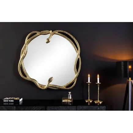 Miroir mural SNAKE L 50 cm – Métal doré sculpté, design serpent, finition artisanale 2