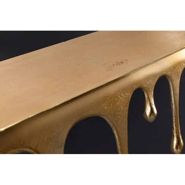 Étagère murale LIQUID LINE 60 cm – Métal doré antique, design sculptural façon goutte, fabrication artisanale Étagère murale LIQUID LINE 60 cm – Métal doré antique, design sculptural façon goutte, fabrication artisanale