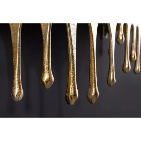 Étagère murale LIQUID LINE 60 cm – Métal doré antique, design sculptural façon goutte, fabrication artisanale