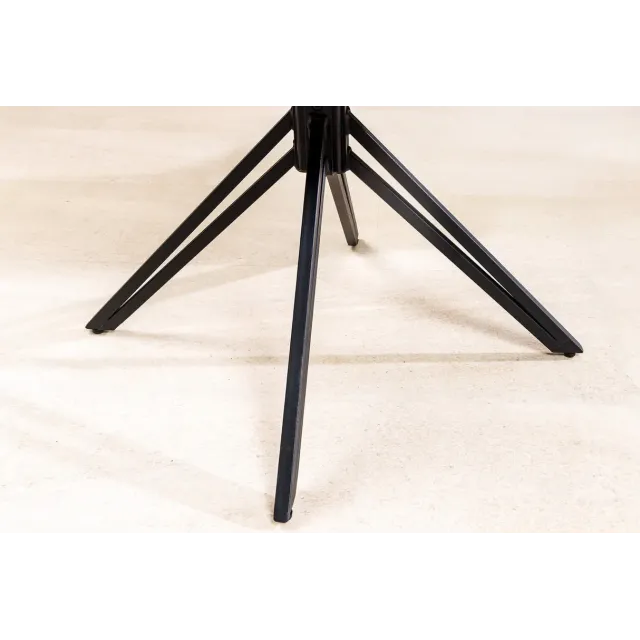 Chaise design EUPHORIA en cuir véritable – Pivotante à 180°, avec accoudoirs et pieds métal noir Chaise design EUPHORIA en cuir véritable – Pivotante à 180°, avec accoudoirs et pieds métal noir