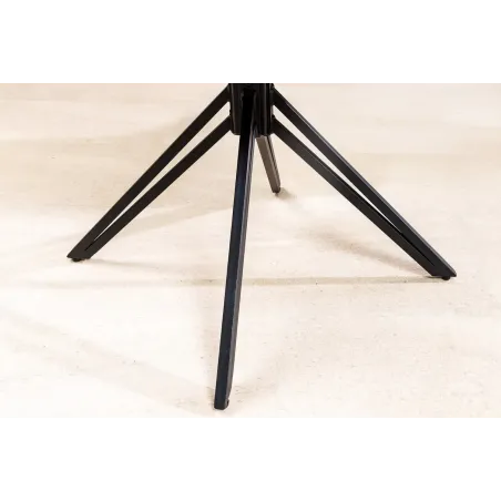 Chaise design EUPHORIA en cuir véritable – Pivotante à 180°, avec accoudoirs et pieds métal noir