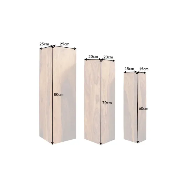 Colonnes décoratives de couleur naturelle en bois massif de palissandre