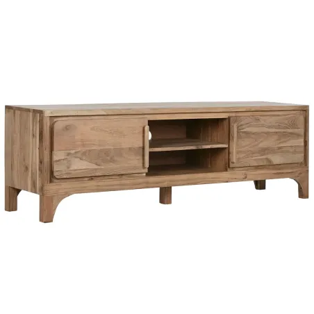 Meuble TV en Bois d’Acacia – Marron Clair – 160 x 40 x 50 cm – 2 Portes