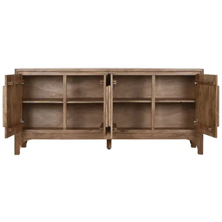 Buffet en Bois d’Acacia – Marron Clair – 175 x 40 x 81 cm – 4 Portes 2