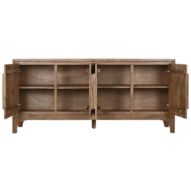 Buffet en Bois d’Acacia – Marron Clair – 175 x 40 x 81 cm – 4 Portes Buffet en Bois d’Acacia – Marron Clair – 175 x 40 x 81 cm – 4 Portes