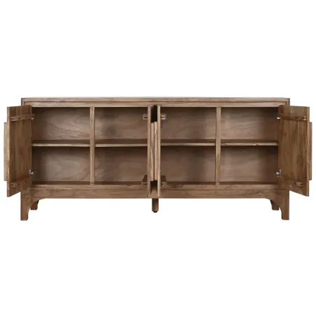 Buffet en Bois d’Acacia – Marron Clair – 175 x 40 x 81 cm – 4 Portes