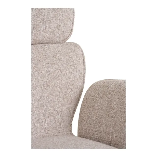 Chaise de salle à manger pivotante en tissu sand avec pieds noirs/ Elsines