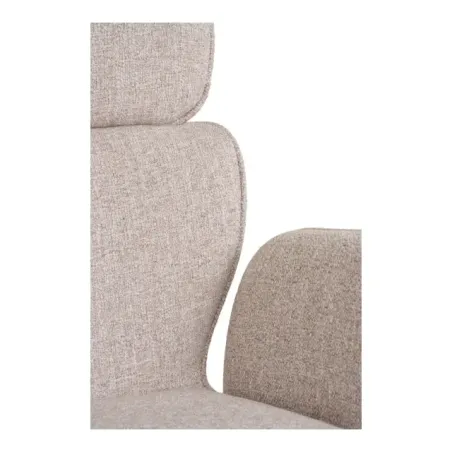 Chaise de salle à manger pivotante en tissu sand avec pieds noirs/ Elsines