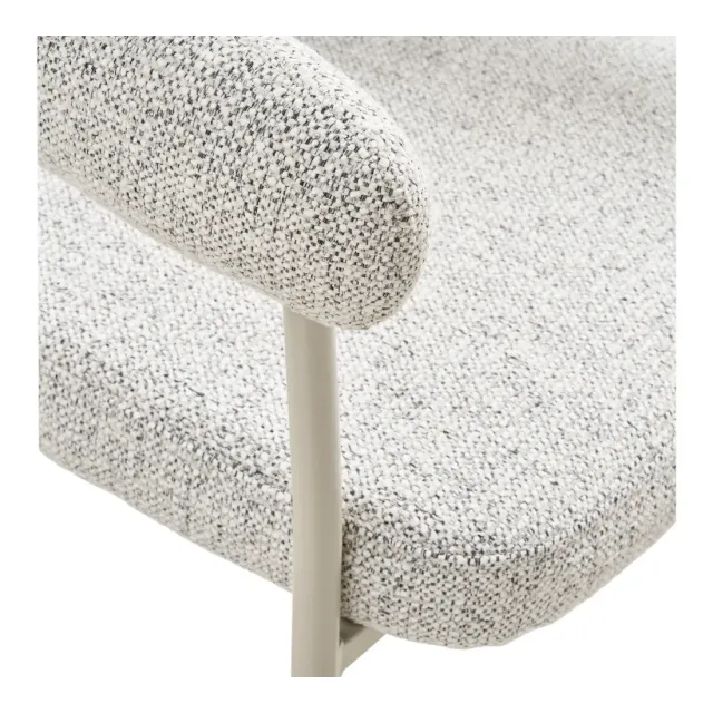 Chaise de salle à manger – Tissu sable, pieds gris/ Elsines