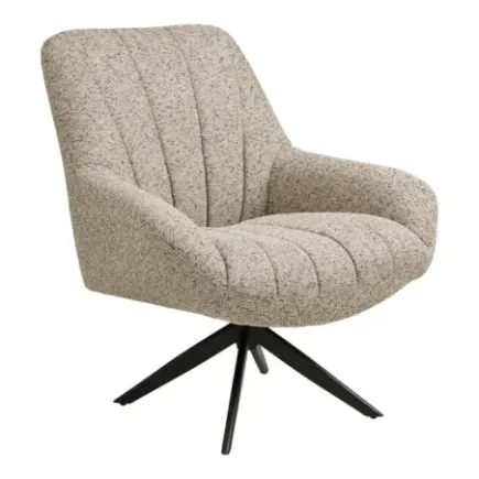 Fauteuil pivotant gris avec pieds en métal noir/ Elsines