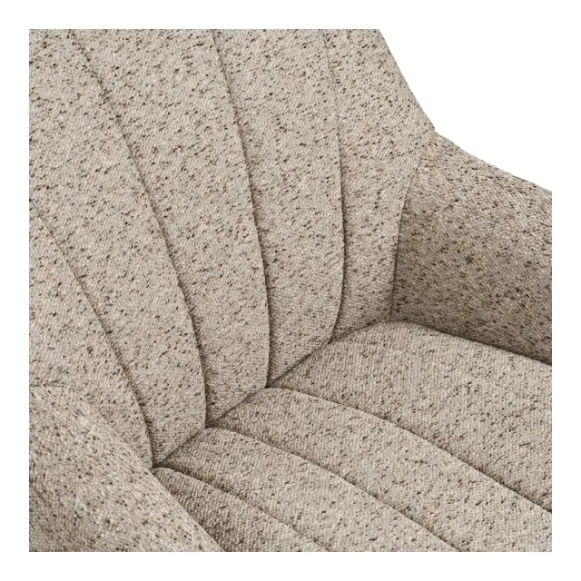 Fauteuil pivotant gris avec pieds en métal noir/ Elsines