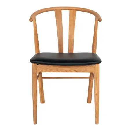 Chaise de salle à manger en chêne– assise noire/ Elsines