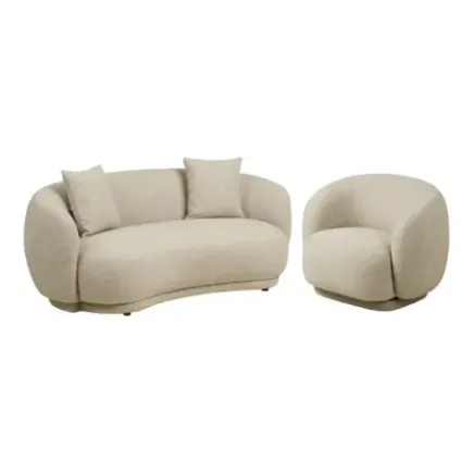 Ensemble canapé 2,5 places avec fauteuil en Tissu sand/ Elsines