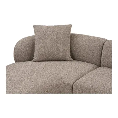 Canapé d'angle avec 2 coussins – Tissu brun