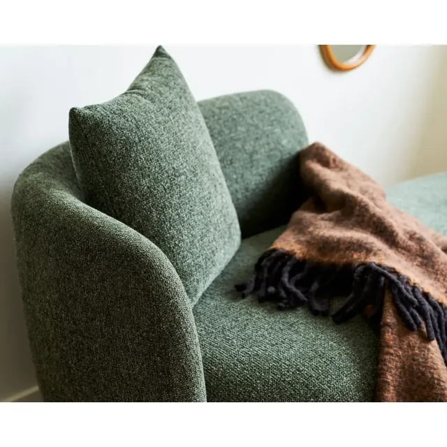 Méridienne verte avec coussin/ Elsines