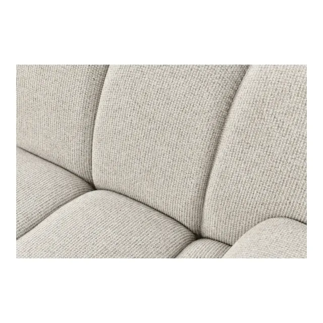 Canapé modulable 3,5 places avec pouf en tissu polyester couleur sable – Salon moderne/ Elsines