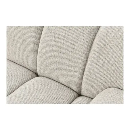 Canapé modulable 3,5 places avec pouf en tissu polyester couleur sable – Salon moderne/ Elsines