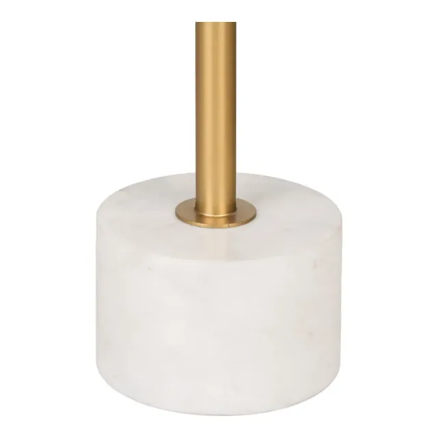 Table d’appoint ronde en laiton et marbre – Ø 41 x 58 cm/ Elsines