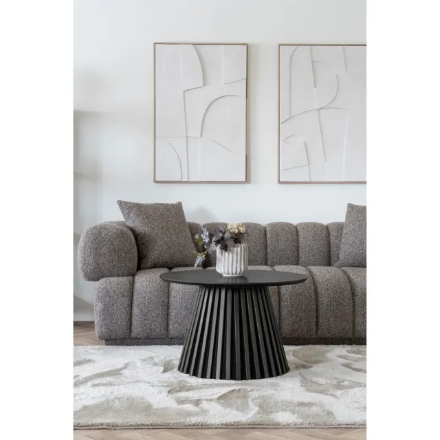 Table basse Ø70 cm – Placage chêne noir/ Elsines