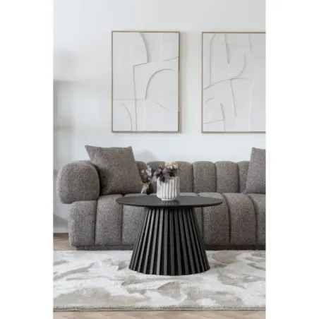 Table basse Ø70 cm – Placage chêne noir/ Elsines