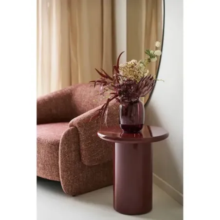 Table d’appoint coloris bordeaux – Ø 45 x 50 cm/ Elsines