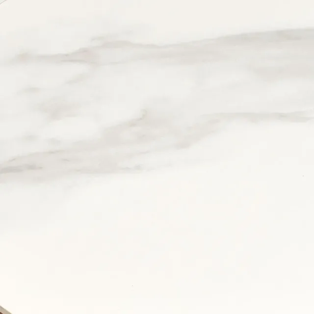 Table d’appoint avec plateau en céramique et placage frêne – Blanc / marron foncé – Ø 40 x 38 cm/ Elsines