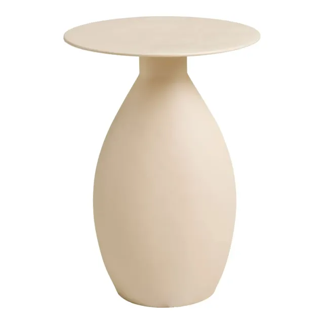 Table d’appoint Ø36 cm – Métal émaillé blanc cassé/ Elsines