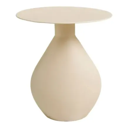 Table d’appoint Ø36 cm – Métal émaillé blanc cassé (H40 cm)/ Elsines