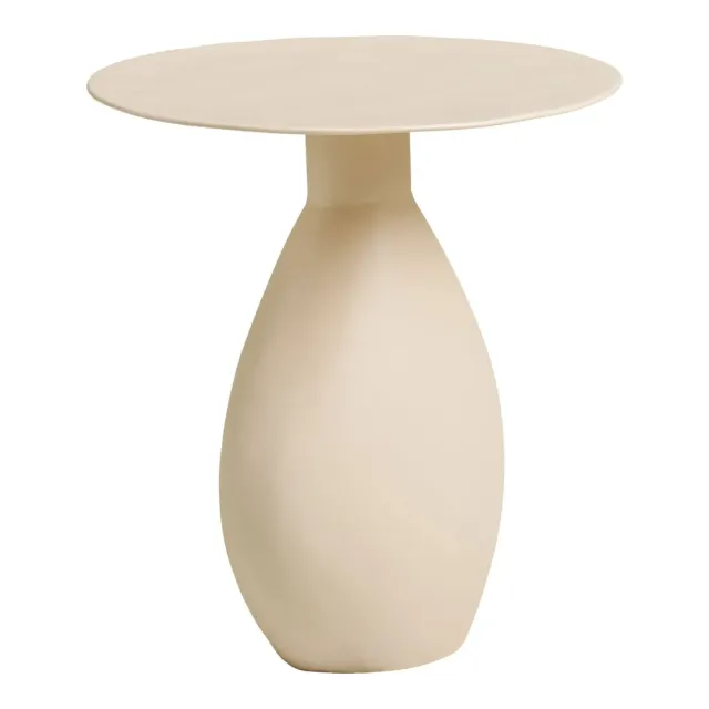 Table d’appoint Ø36 cm – Métal émaillé blanc cassé (H40 cm)/ Elsines