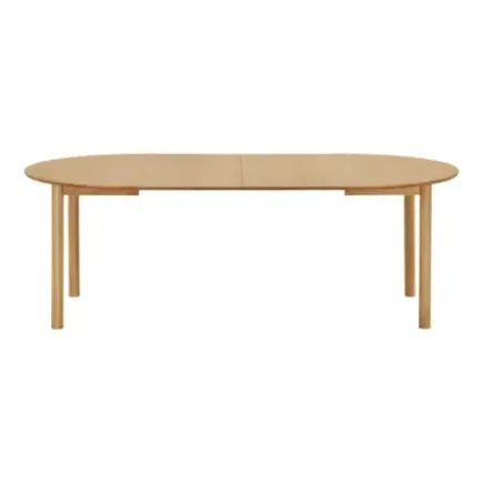 Table à manger ronde extensible en placage chêne naturel avec 2 rallonges –170 / 220 cm/ Elsines 2
