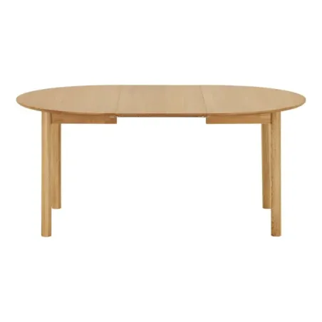 Table à manger ronde extensible en placage chêne naturel avec 2 rallonges –170 / 220 cm/ Elsines