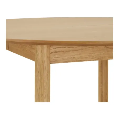 Table à manger ronde extensible en placage chêne naturel avec 2 rallonges –170 / 220 cm/ Elsines