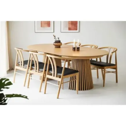 Table Ronde Extensible Osaka Ø120 à 200 cm - Chêne Naturel FSC® | Elsines 2