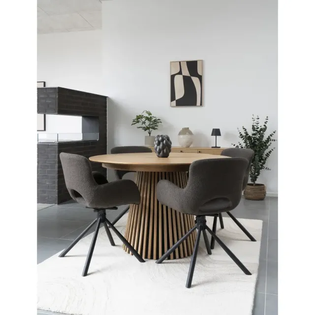 Table Ronde Extensible Osaka Ø120 à 200 cm - Chêne Naturel FSC® | Elsines